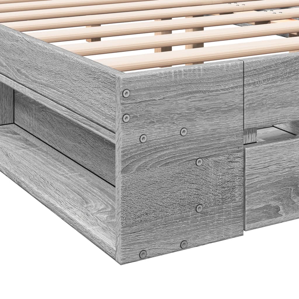 Giroletto Cassetti Grigio Sonoma 140x200 cm Legno Multistrato | homemem39