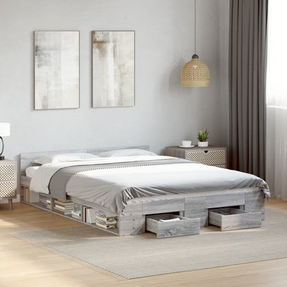 Giroletto Cassetti Grigio Sonoma 140x200 cm Legno Multistrato | homemem39