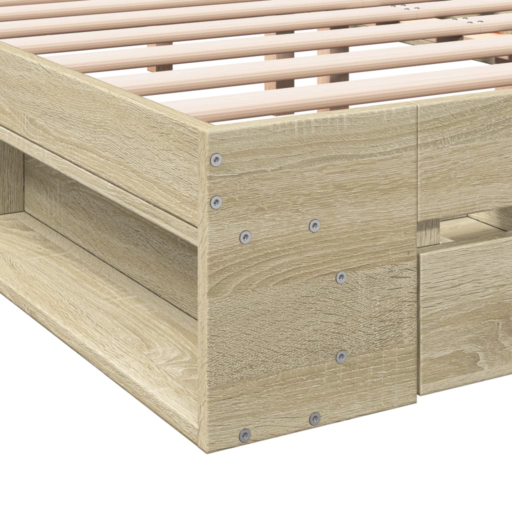 Giroletto Cassetti Rovere Sonoma 140x190 cm Legno Multistrato | homemem39