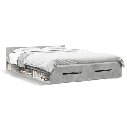 Giroletto Cassetti Grigio Cemento 135x190 cm Legno Multistrato | homemem39