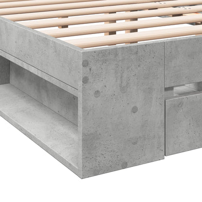 Giroletto Cassetti Grigio Cemento 135x190 cm Legno Multistrato | homemem39