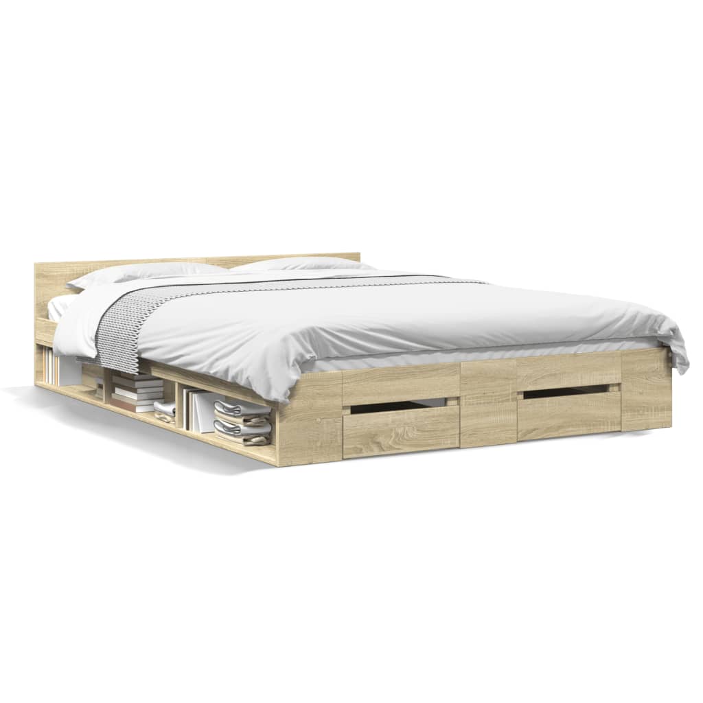 Giroletto Cassetti Rovere Sonoma 120x190 cm Legno Multistrato | homemem39