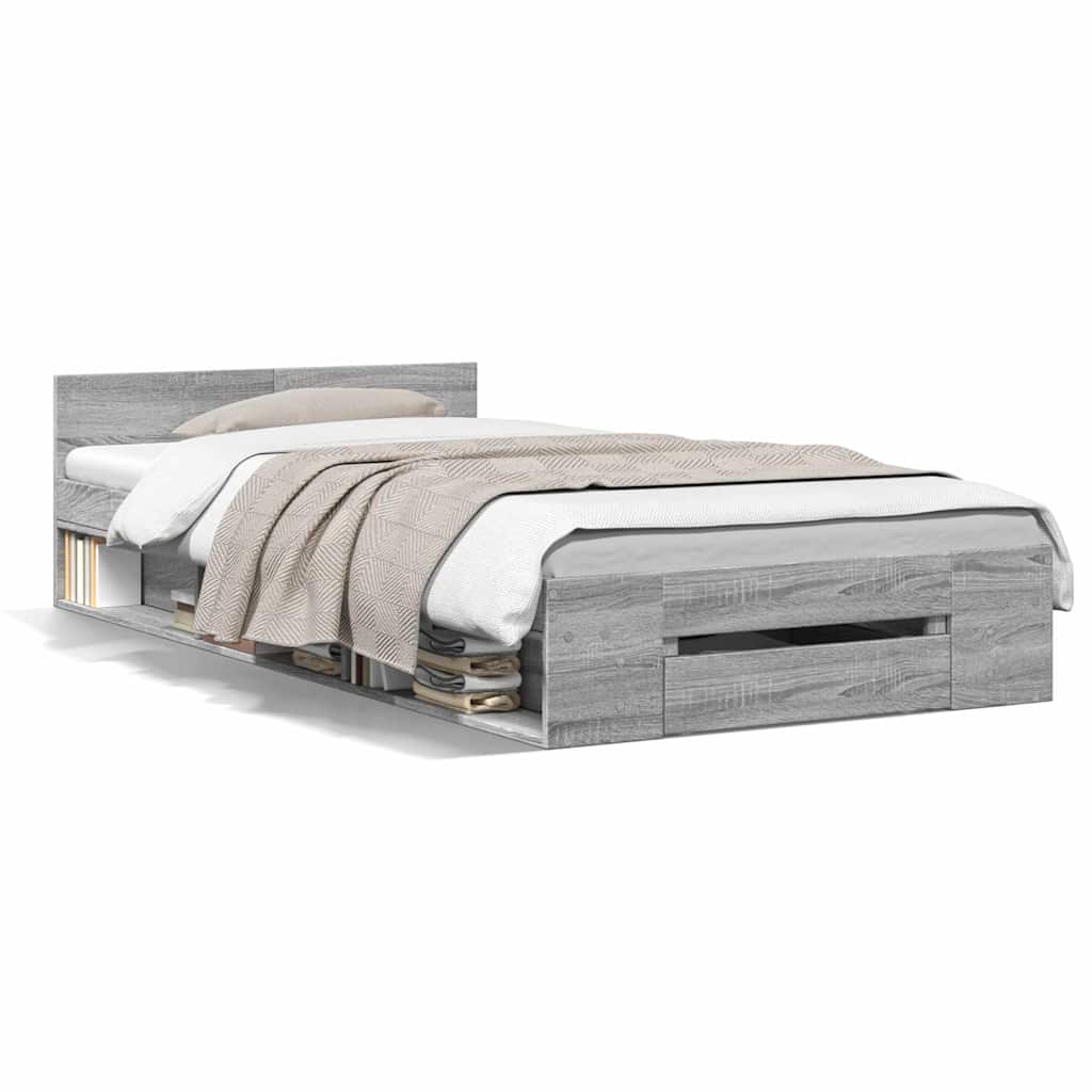 Giroletto Cassetto Grigio Sonoma 90x190 cm Legno Multistrato - homemem39
