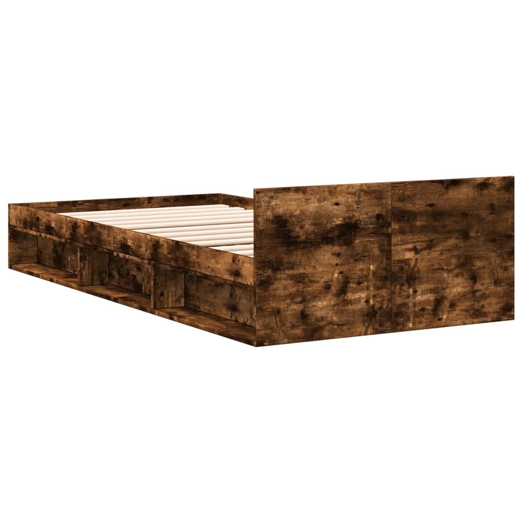 Giroletto con Cassetto Rovere Fumo 100x200 cm Legno Multistrato | homemem39