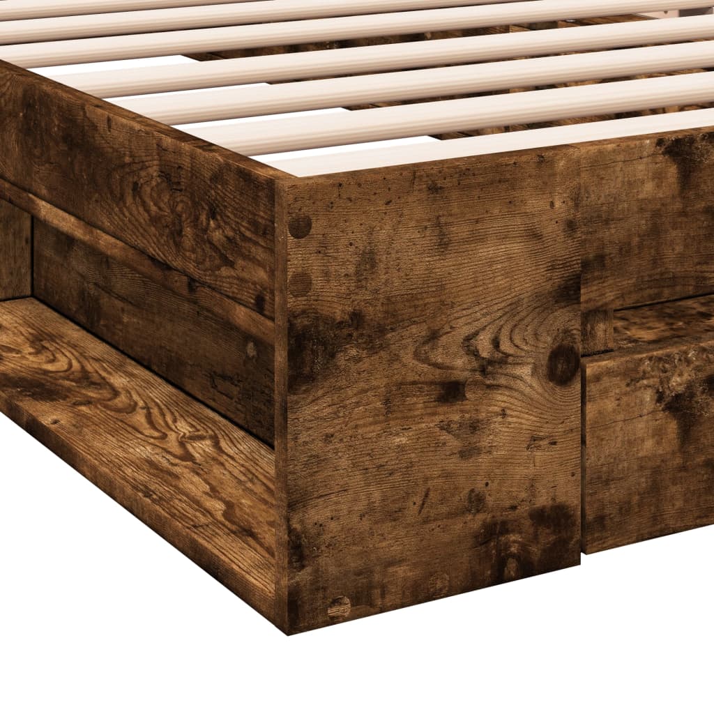 Giroletto con Cassetto Rovere Fumo 100x200 cm Legno Multistrato | homemem39