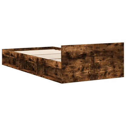 Giroletto con Cassetto Rovere Fumo 90x200 cm Legno Multistrato | homemem39