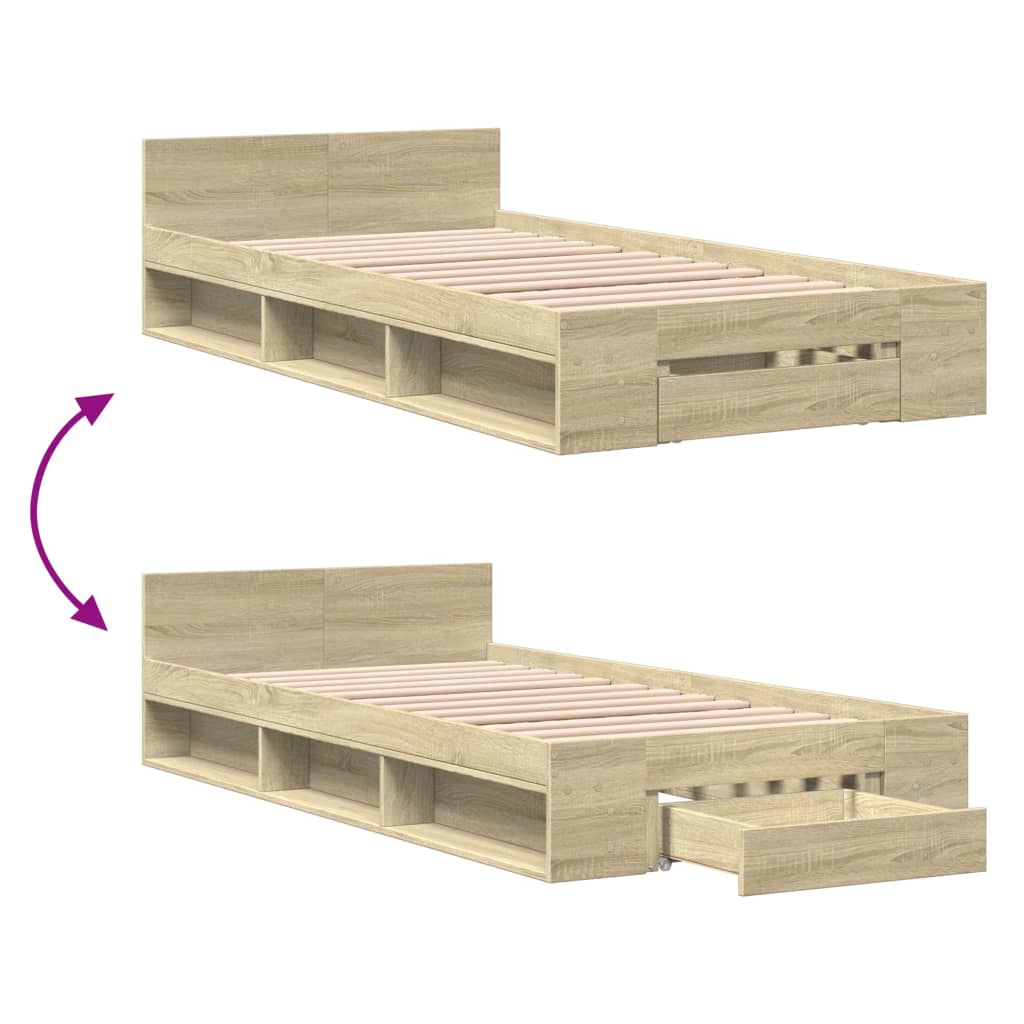 Giroletto Cassetto Rovere Sonoma 75x190 cm Legno Multistrato | homemem39
