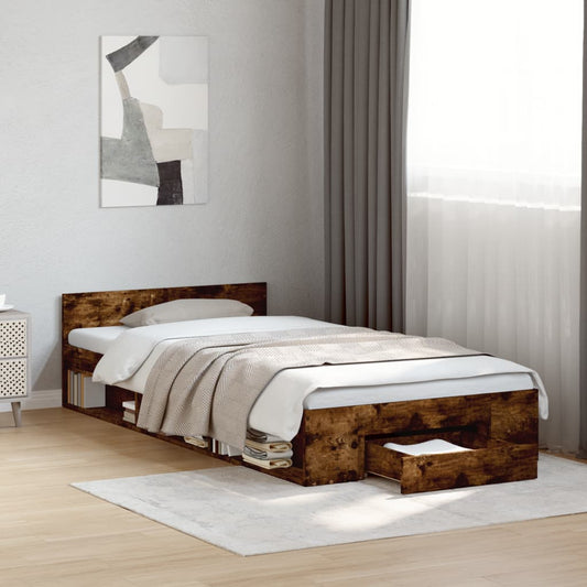 Giroletto con Cassetto Rovere Fumo 75x190 cm Legno Multistrato | homemem39