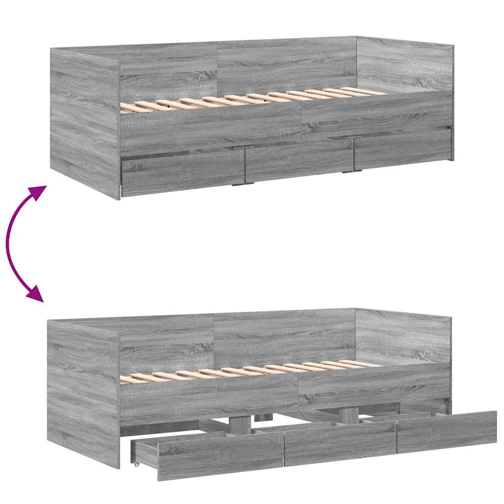 Divano Letto con Cassetti senza Materasso 100x200 cm | homemem39