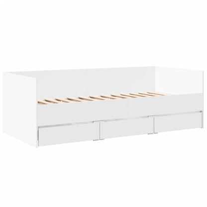 Divano Letto con Cassetti senza Materasso Bianco 90x190 cm - homemem39