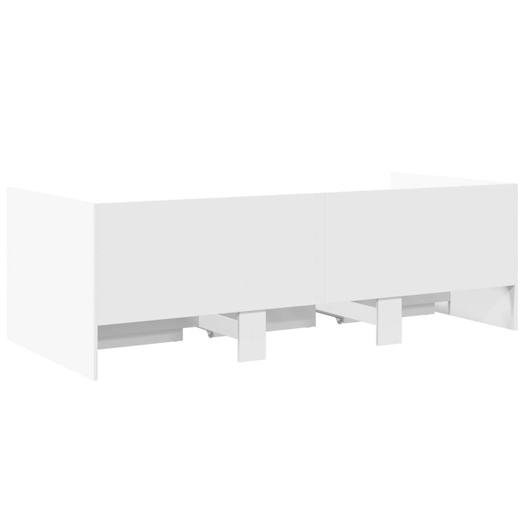 Divano Letto con Cassetti senza Materasso Bianco 90x190 cm - homemem39