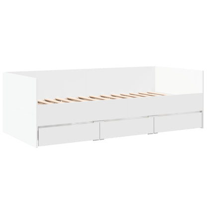 Divano Letto con Cassetti senza Materasso Bianco 75x190 cm - homemem39