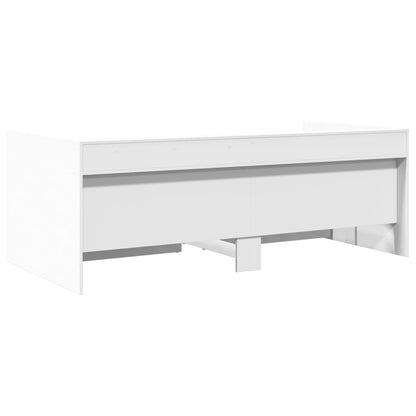 Divano Letto con Cassetti senza Materasso Bianco 90x200 cm | homemem39