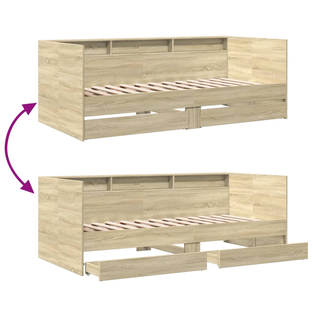 Divano Letto con Cassetti senza Materasso 90x200 cm | homemem39