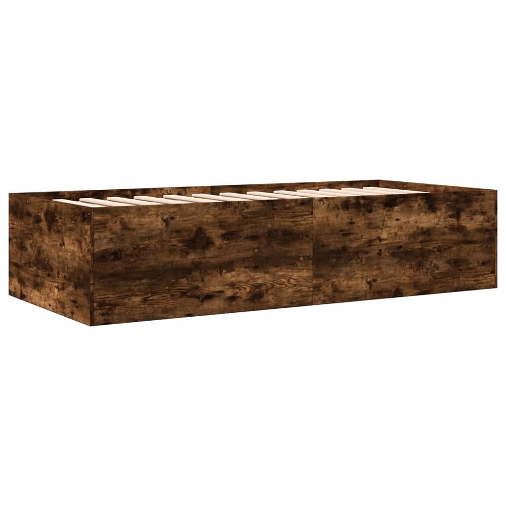 Divano Letto con Cassetti senza Materasso Rovere Fumo 90x190 cm | homemem39
