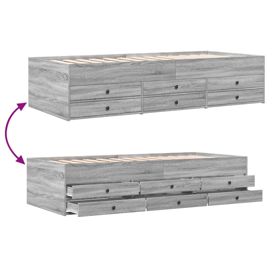 Divano Letto con Cassetti senza Materasso 90x190 cm | homemem39