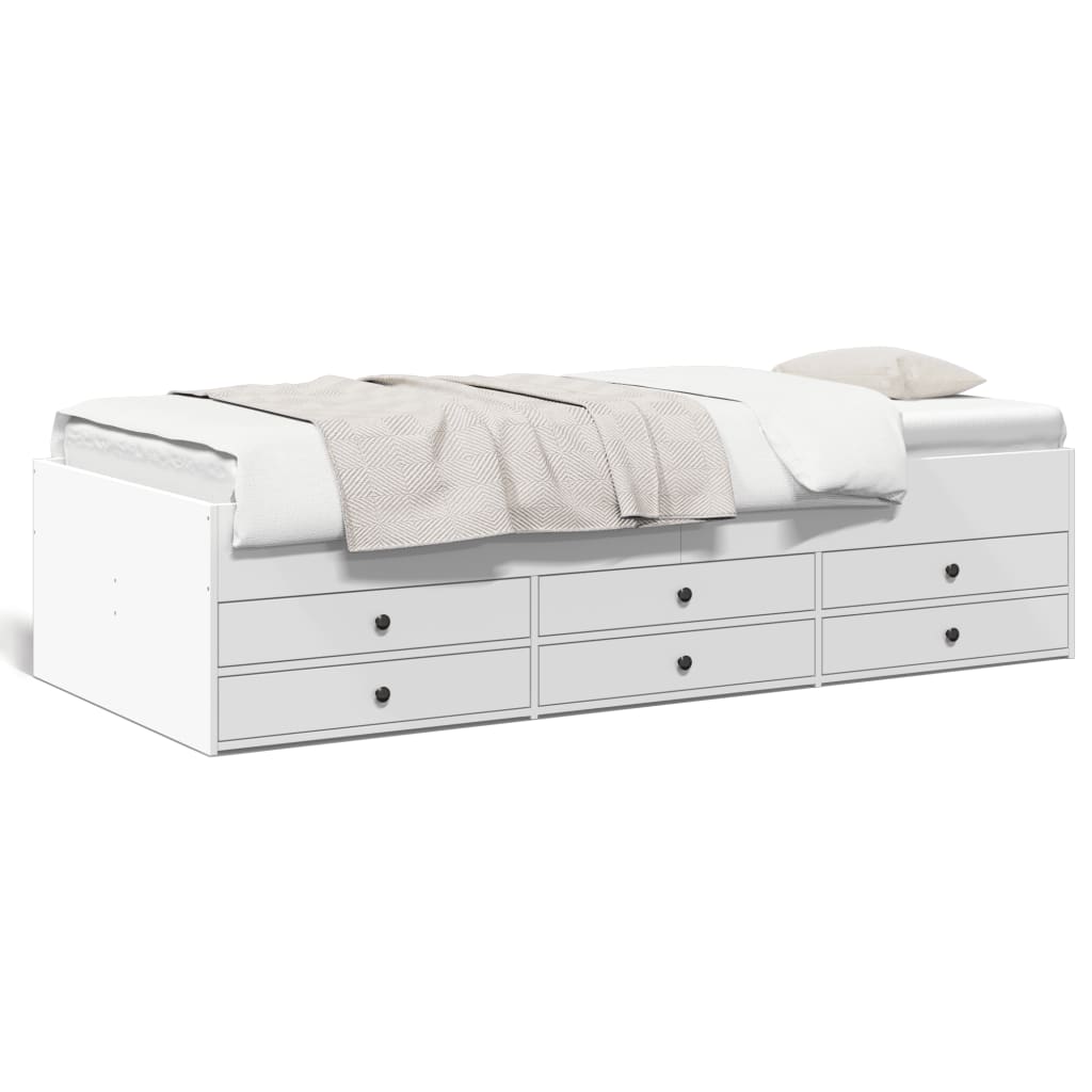 Divano Letto con Cassetti senza Materasso Bianco 75x190 cm - homemem39
