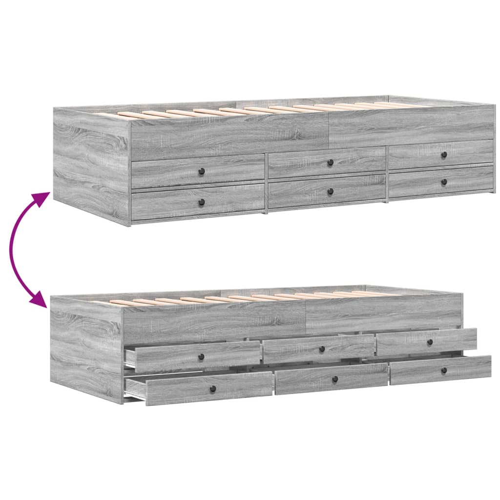 Divano Letto con Cassetti senza Materasso 75x190 cm | homemem39