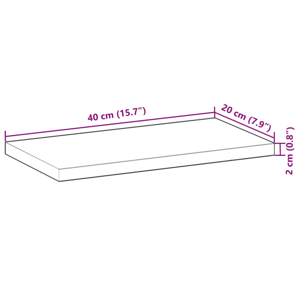 Mensole da Parete 2 pz 40x20x2 cm Legno Acacia Non Trattato | homemem39