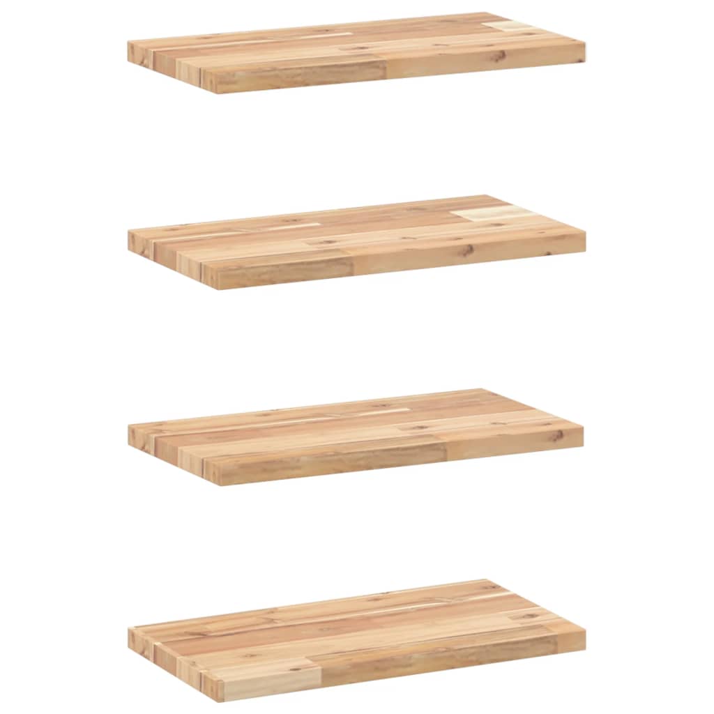 Mensole da Parete 4 pz 60x20x2 cm Legno Acacia Non Trattato | homemem39
