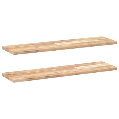 Mensole da Parete 2 pz 80x20x2 cm Legno Acacia Non Trattato | homemem39