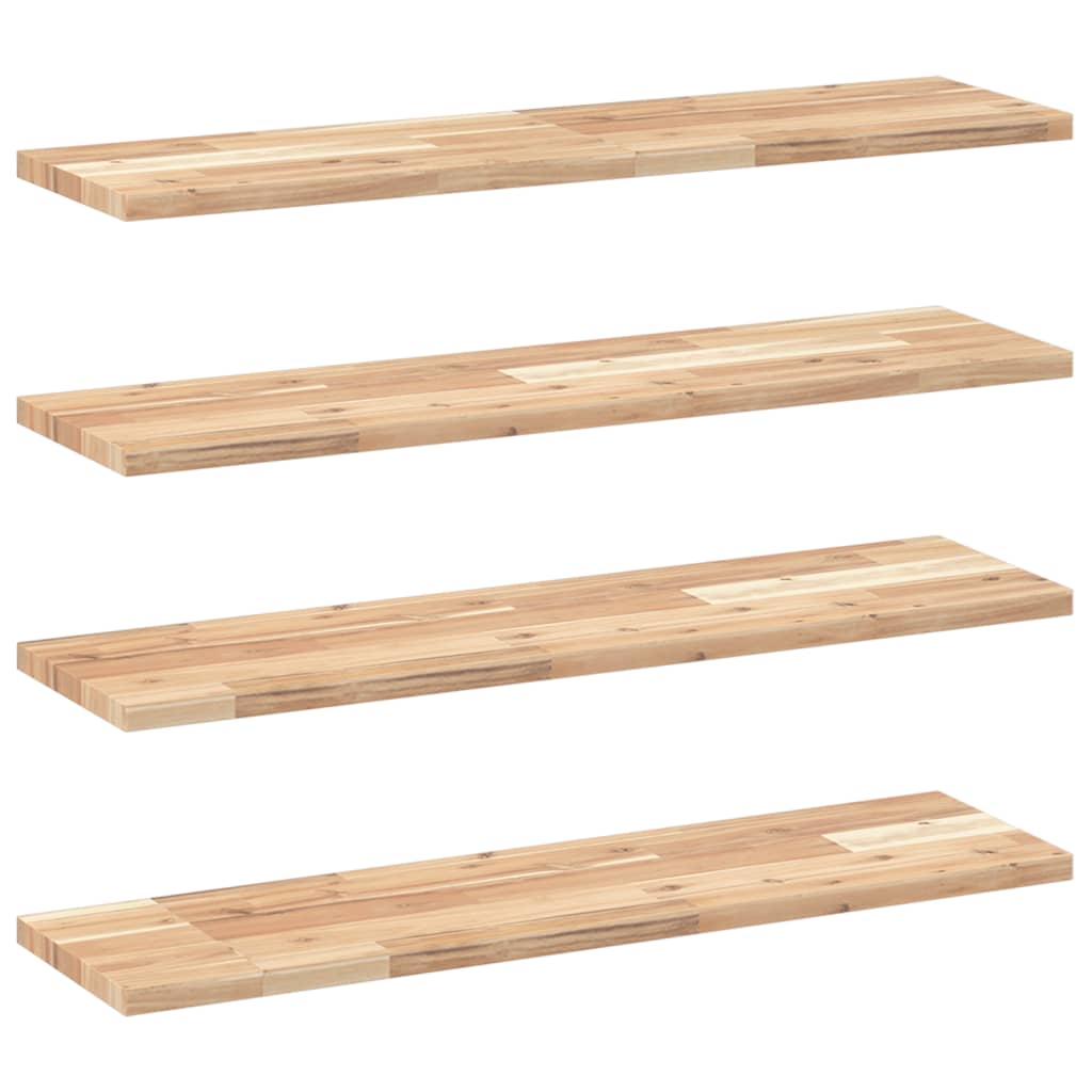 Mensole da Parete 4 pz 100x20x2 cm Legno Acacia Non Trattato | homemem39