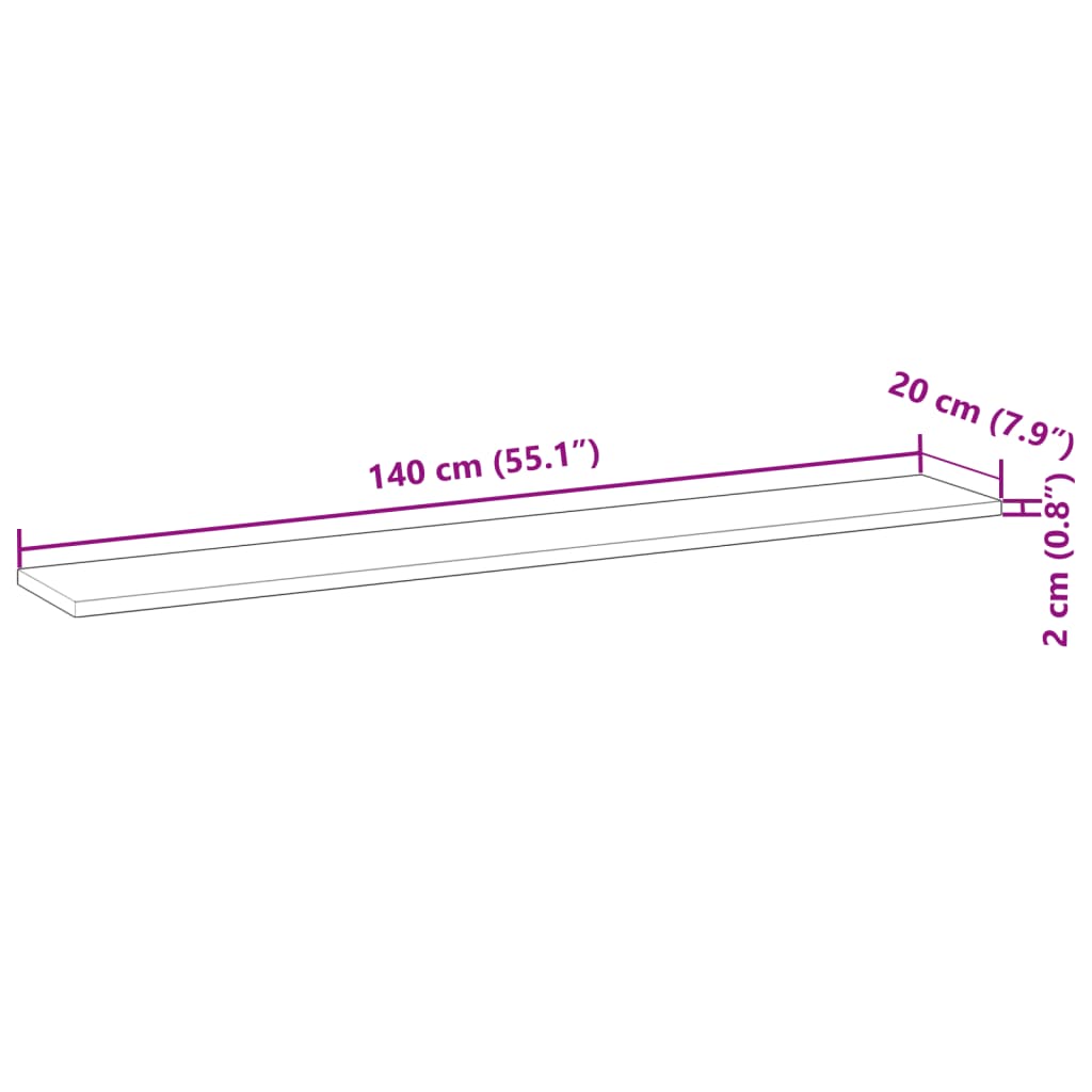 Mensole da Parete 3 pz 140x20x2 cm Legno Acacia Non Trattato | homemem39