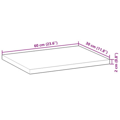Ripiano a Parete 60x30x2 cm Legno Massello Acacia Non Trattato | homemem39