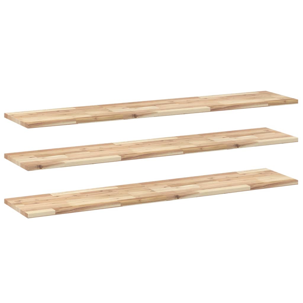 Mensole da Parete 3 pz 140x30x2 cm Legno Acacia Non Trattato | homemem39