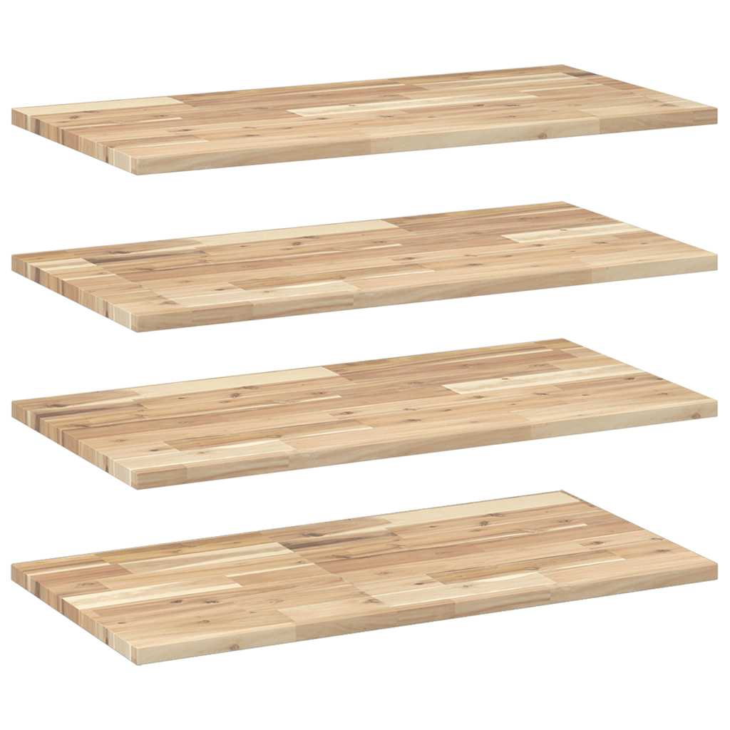 Mensole da Parete 4 pz 80x40x2 cm Legno Acacia Non Trattato