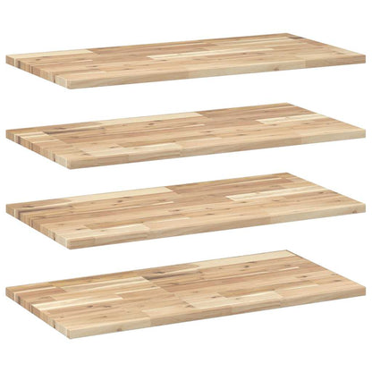 Mensole da Parete 4 pz 80x40x2 cm Legno Acacia Non Trattato