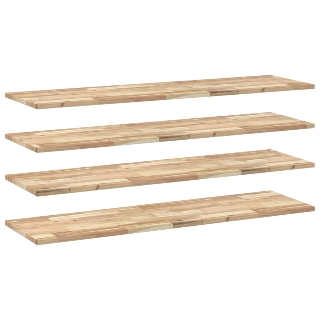 Mensole da Parete 4 pz 120x40x2 cm Legno Acacia Non Trattato | homemem39