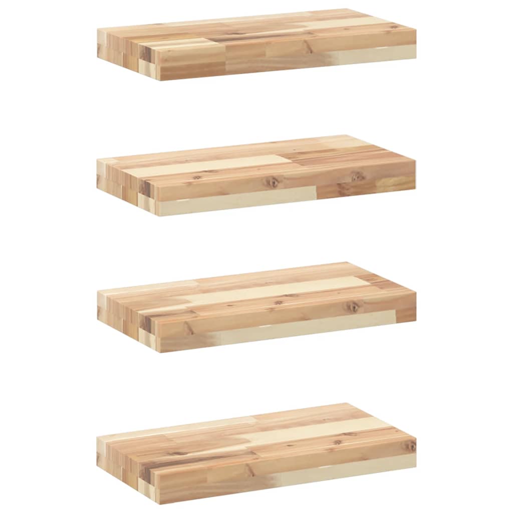 Mensole da Parete 4 pz 40x20x4 cm Legno Acacia Non Trattato | homemem39