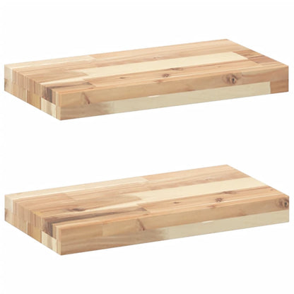 Mensole da Parete 2 pz 60x20x4 cm Legno Acacia Non Trattato | homemem39