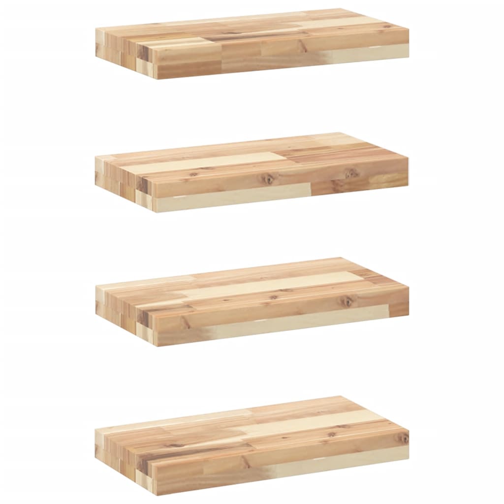Mensole da Parete 4 pz 60x20x4 cm Legno Acacia Non Trattato | homemem39