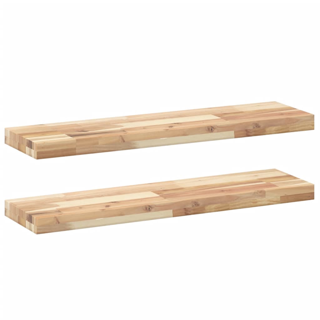 Mensole da Parete 2 pz 80x20x4 cm Legno Acacia Non Trattato | homemem39