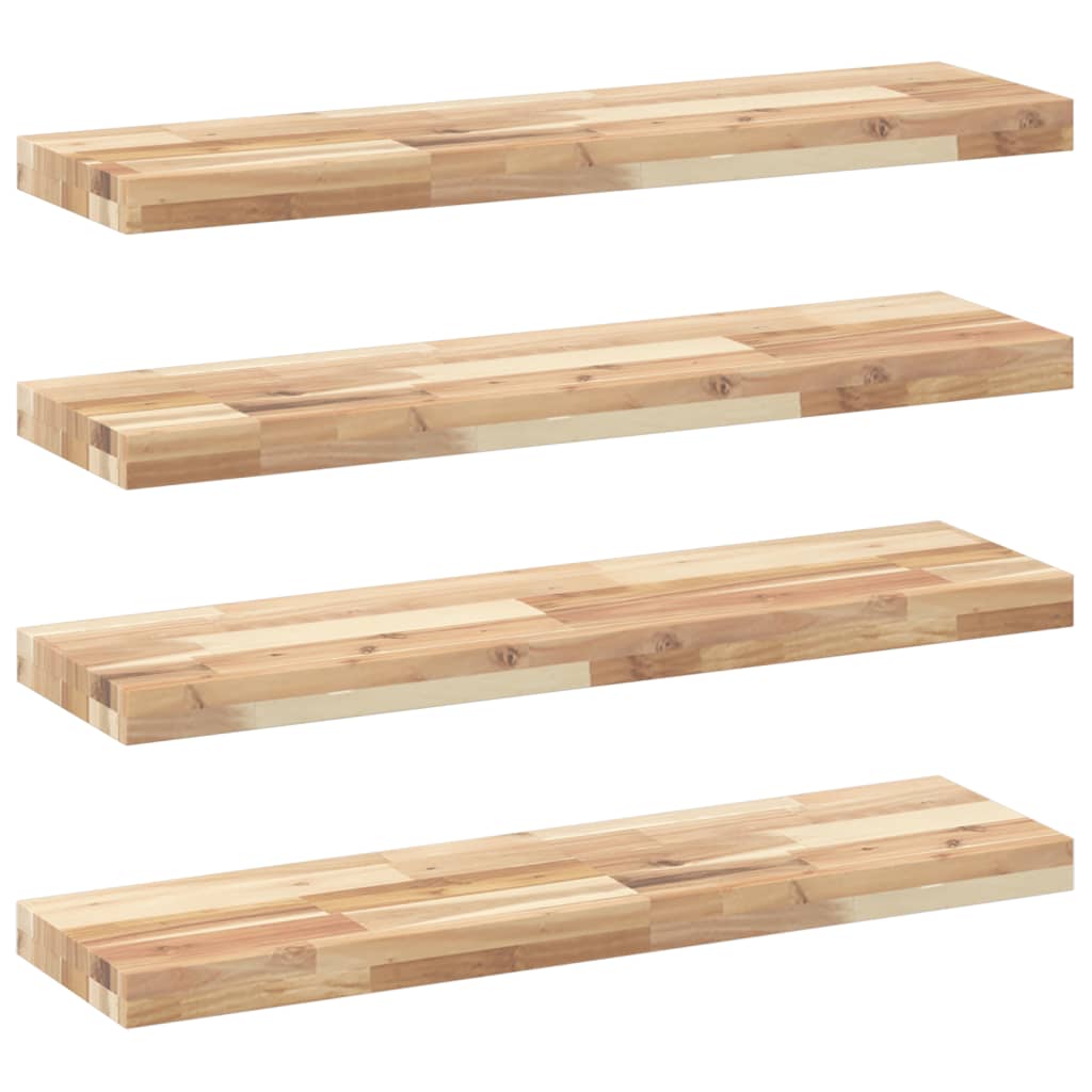 Mensole da Parete 4 pz 80x20x4 cm Legno Acacia Non Trattato | homemem39