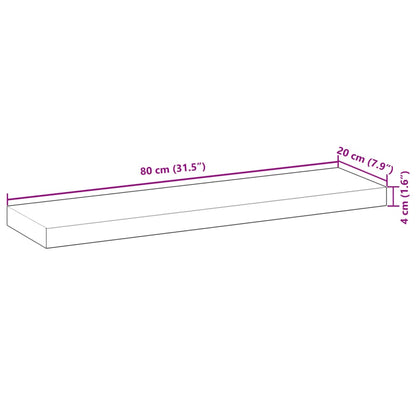Mensole da Parete 4 pz 80x20x4 cm Legno Acacia Non Trattato | homemem39