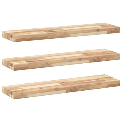 Mensole da Parete 3 pz 100x20x4 cm Legno Acacia Non Trattato | homemem39