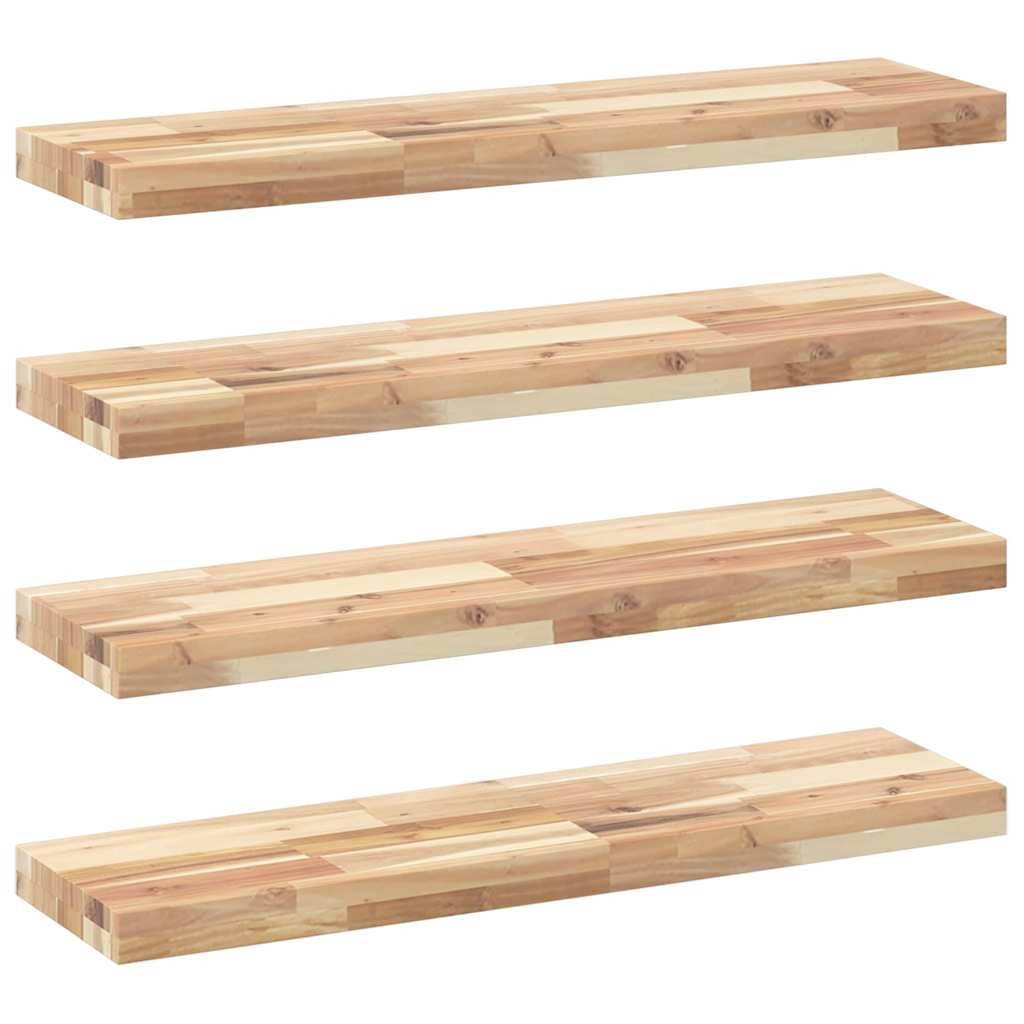 Mensole da Parete 4 pz 100x20x4 cm Legno Acacia Non Trattato | homemem39