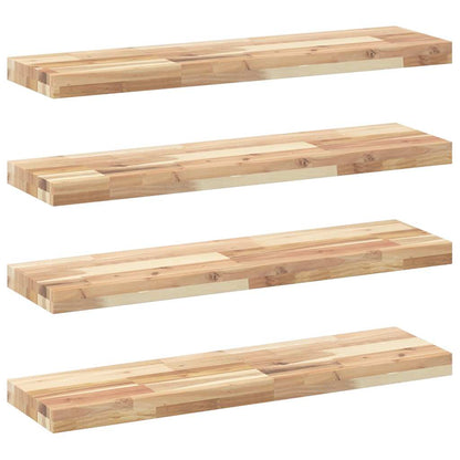 Mensole da Parete 4 pz 100x20x4 cm Legno Acacia Non Trattato | homemem39