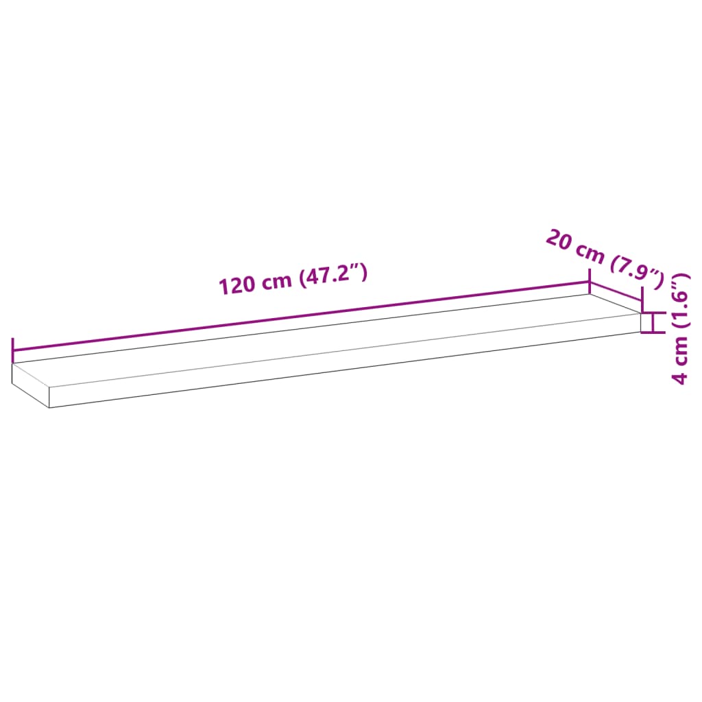 Mensole da Parete 3 pz 120x20x4 cm Legno Acacia Non Trattato | homemem39