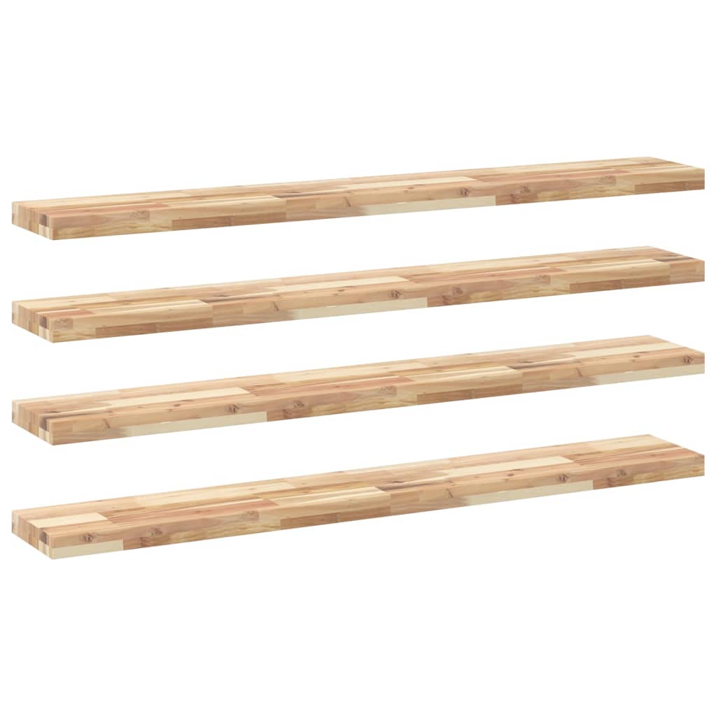 Mensole da Parete 4 pz 120x20x4 cm Legno Acacia Non Trattato | homemem39