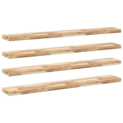 Mensole da Parete 4 pz 120x20x4 cm Legno Acacia Non Trattato | homemem39