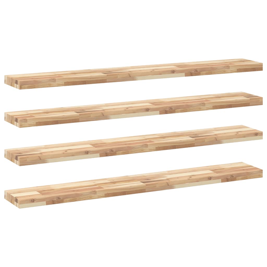 Mensole da Parete 4 pz 140x20x4 cm Legno Acacia Non Trattato | homemem39