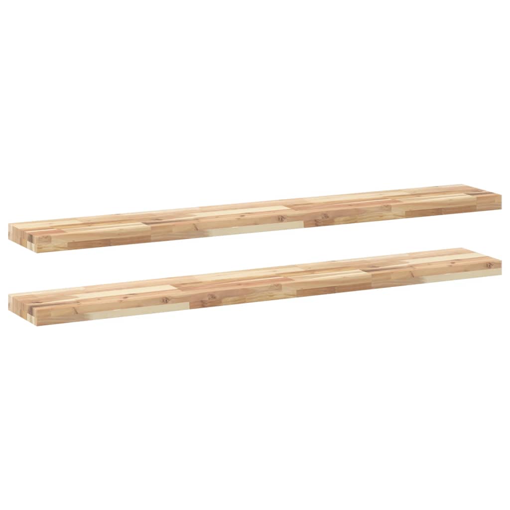 Mensole da Parete 2 pz 160x20x4 cm Legno Acacia Non Trattato | homemem39