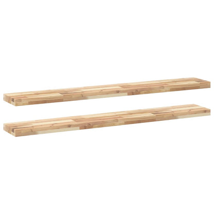 Mensole da Parete 2 pz 160x20x4 cm Legno Acacia Non Trattato | homemem39