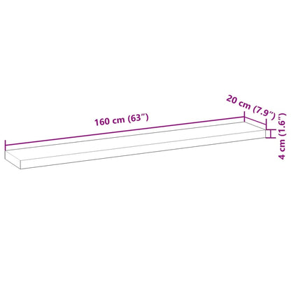 Mensole da Parete 4 pz 160x20x4 cm Legno Acacia Non Trattato | homemem39