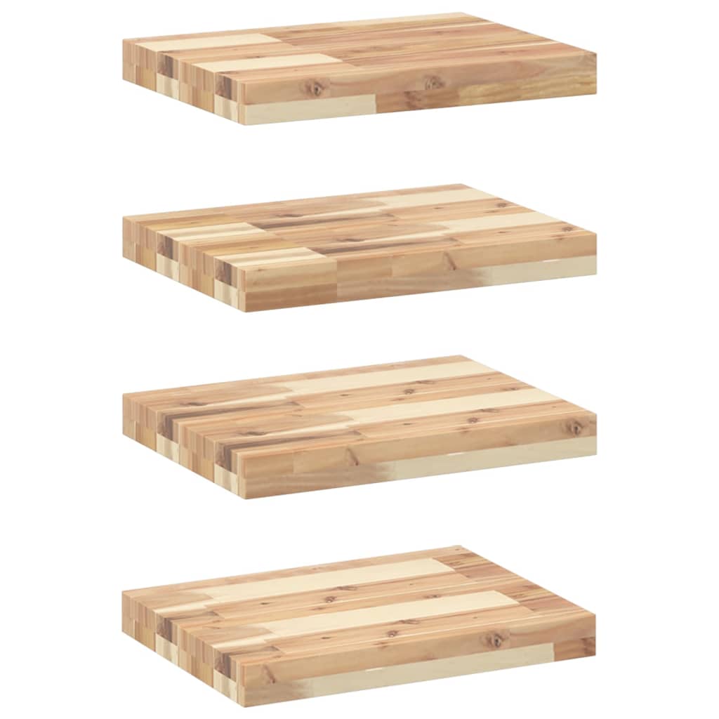 Mensole da Parete 4 pz 60x30x4 cm Legno Acacia Non Trattato | homemem39