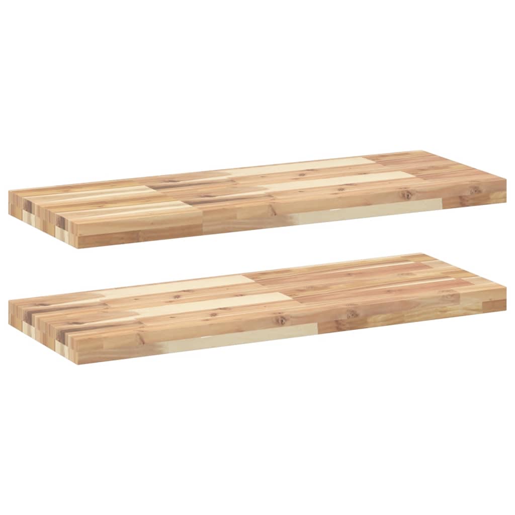 Mensole da Parete 2 pz 80x30x4 cm Legno Acacia Non Trattato | homemem39